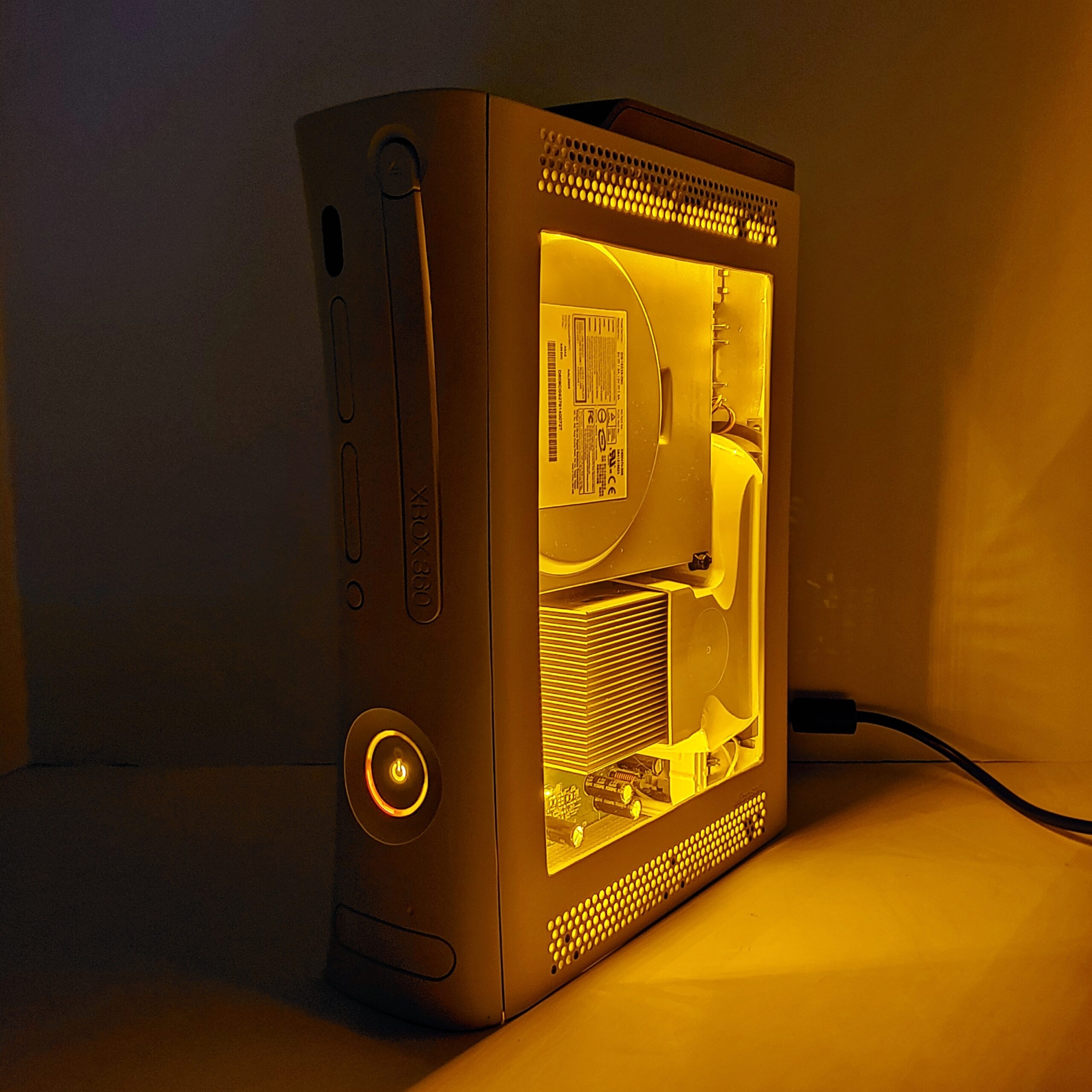 Custom White Xbox 360 Fat (Jasper) RGH 3 + LEDs, #4791 | The Retro