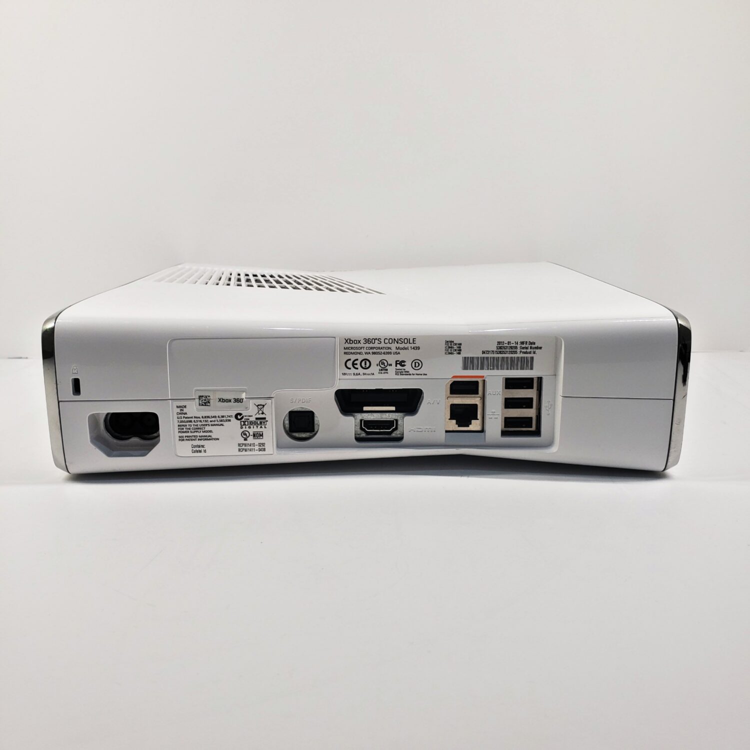 Xbox 360 Slim Custom White Console RGH 3 + Red LEDs, #4727