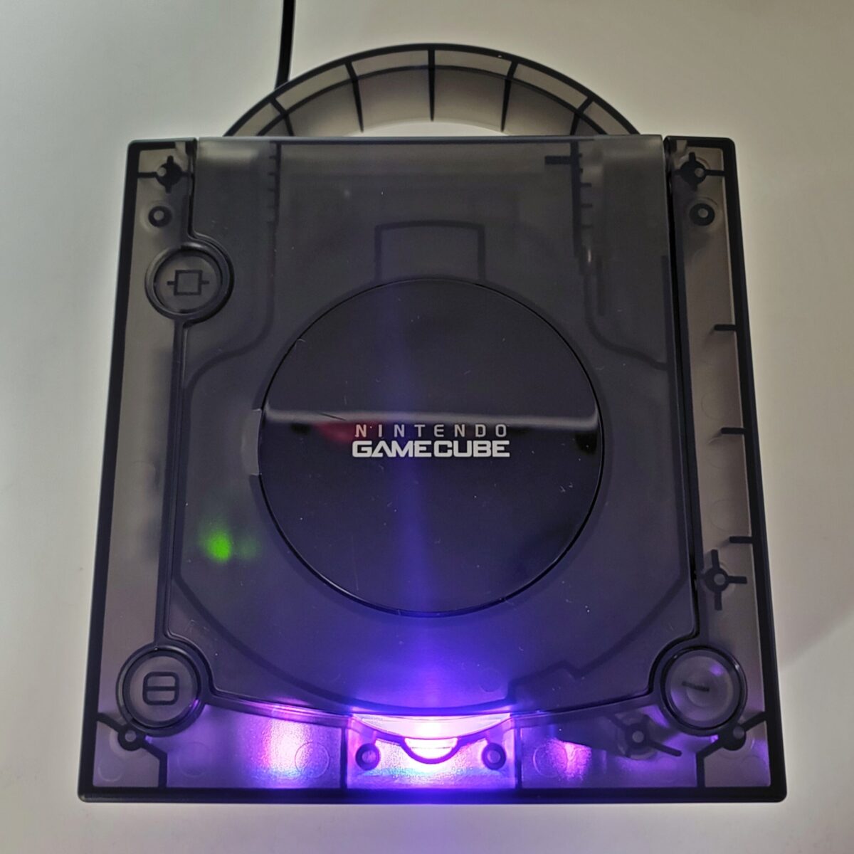 Custom Picoboot Modded Smoke Nintendo GameCube DOL-001 + Purple LEDs - #7612