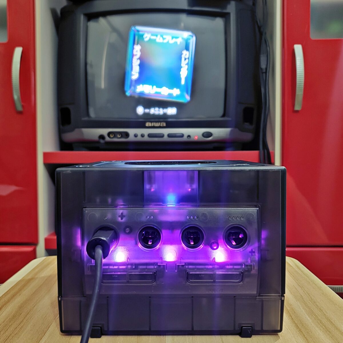 Custom Picoboot Modded Smoke Nintendo GameCube DOL-001 + Purple LEDs - #7612