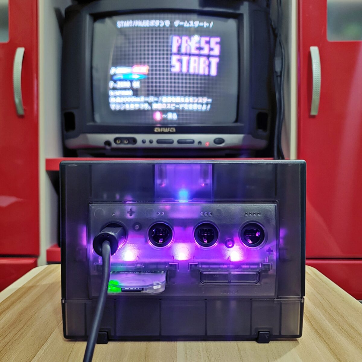 Custom Picoboot Modded Smoke Nintendo GameCube DOL-001 + Purple LEDs - #7612