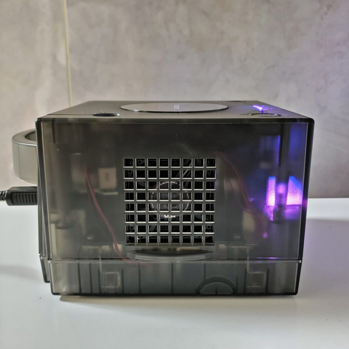 Custom Picoboot Modded Smoke Nintendo GameCube DOL-001 + Purple LEDs - #7612