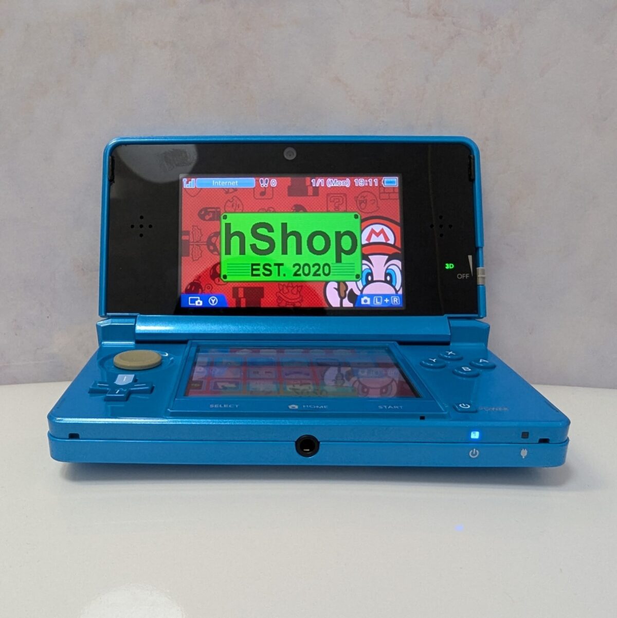 Modded Light Blue Nintendo 3DS (Japan Import), Boxed