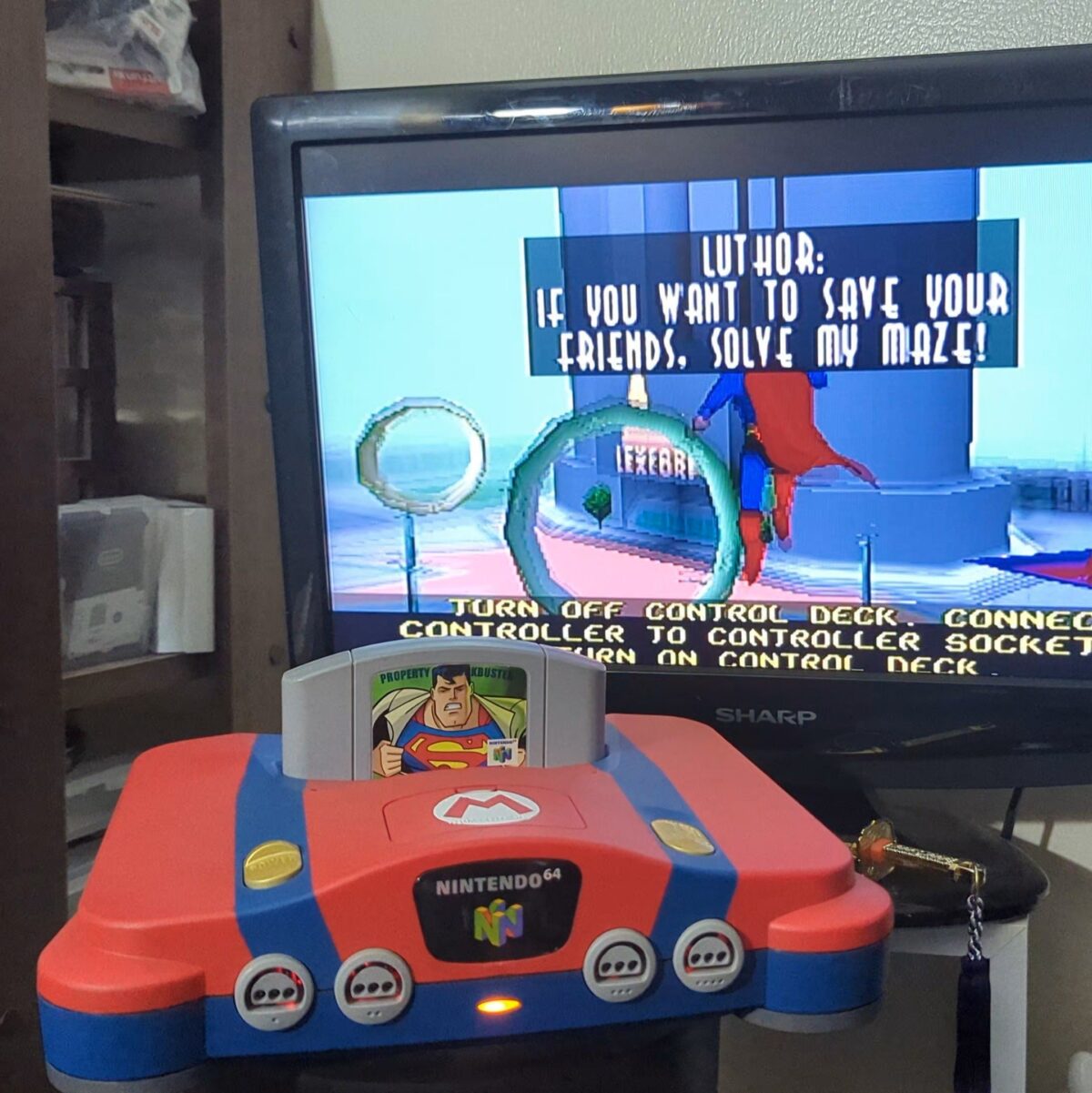 Refurbished Custom Mario-Themed Nintendo 64 (N64), USB-C Powered