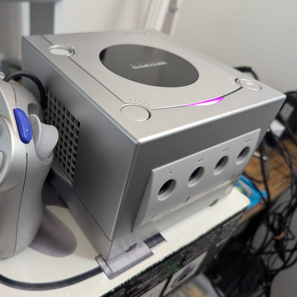 Boxed Silver Nintendo GameCube - PicoBoot Modded (Region Switchable)