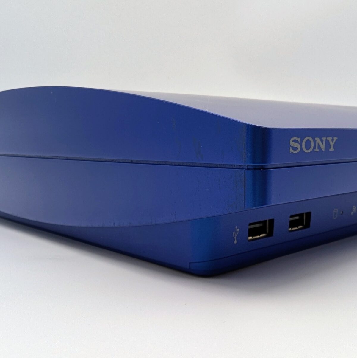 Refurbished Jailbroken PlayStation 3 Slim Titanium Blue Racing Pack. CECH-2500A GT