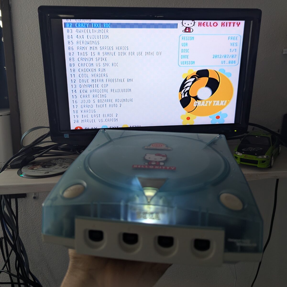 Blue Hello Kitty Limited Edition Dreamcast - Restored, GDEMU Modded, 32GB