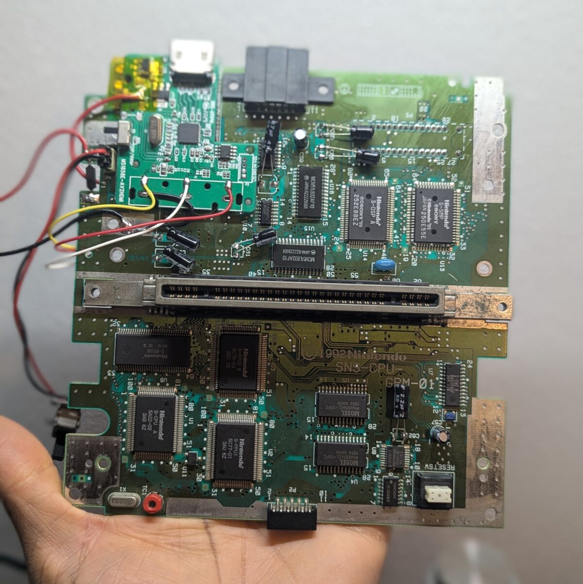 Refurbished Modded Super Famicom Console - USB-C Power, HDMI, Region-Free, Smoke Shell