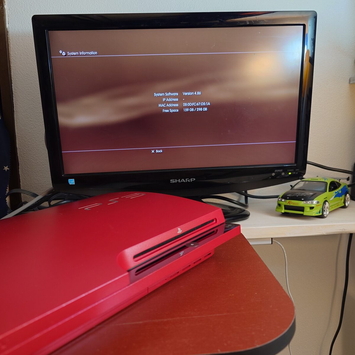 Sony PlayStation 3 Slim Scarlet Red 320GB, CECH-3000B SR, Refurbished & HEN Modded