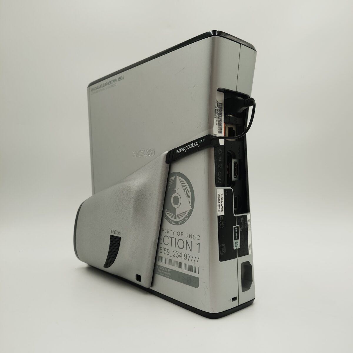 Refurbished RGH Xbox 360 Slim - Halo Reach Edition, Tri-Color Ring Lights + Silver Nyko Cooling Upgrade