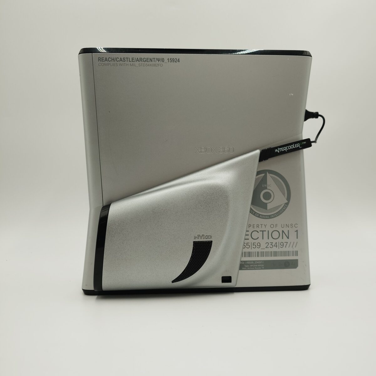 Refurbished RGH Xbox 360 Slim - Halo Reach Edition, Tri-Color Ring Lights + Silver Nyko Cooling Upgrade