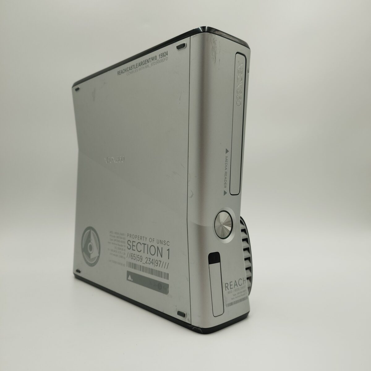 Refurbished RGH Xbox 360 Slim - Halo Reach Edition, Tri-Color Ring Lights + Silver Nyko Cooling Upgrade