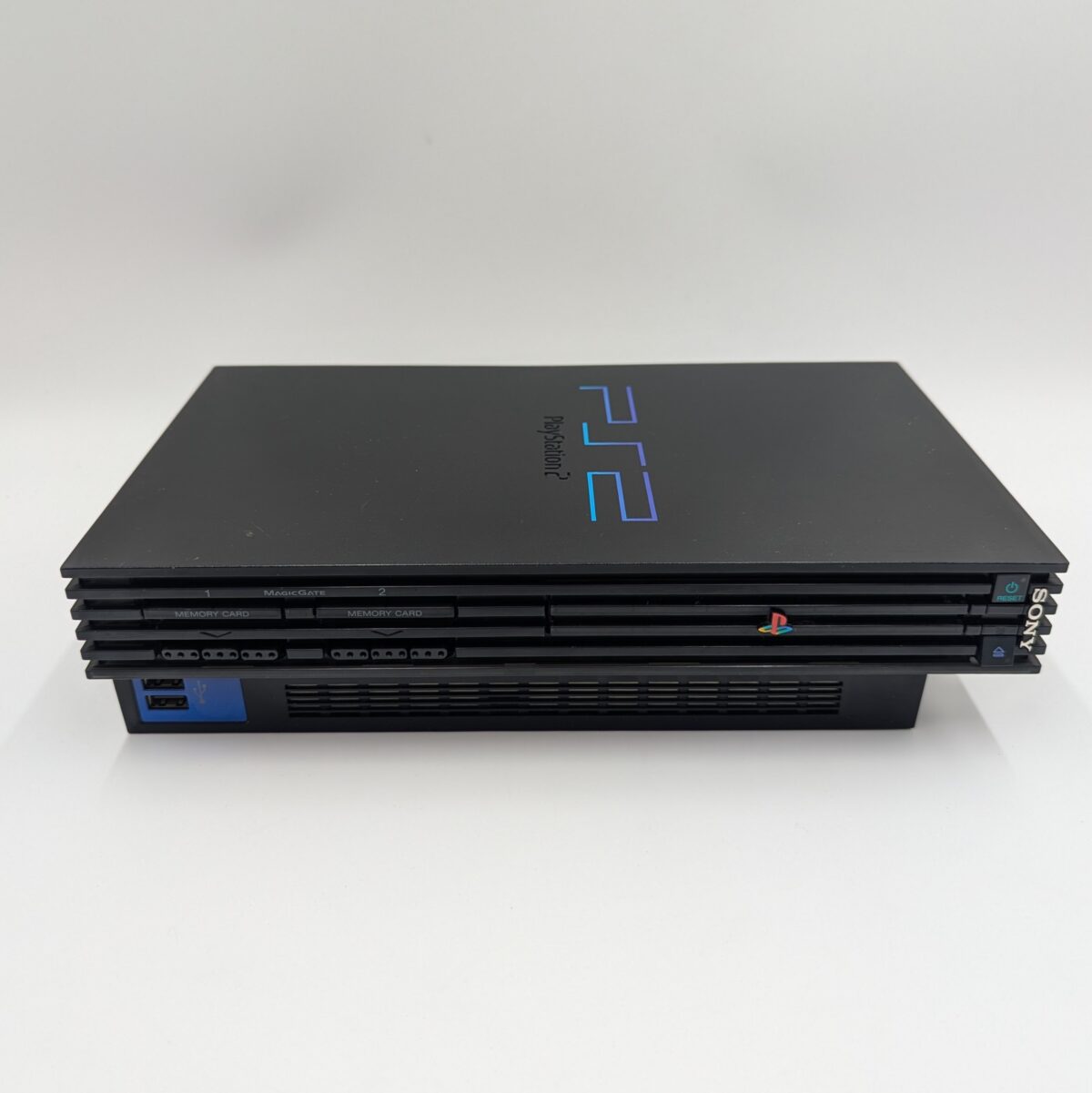 Boxed Refurbished PlayStation 2 Midnight Black (Region Modded)