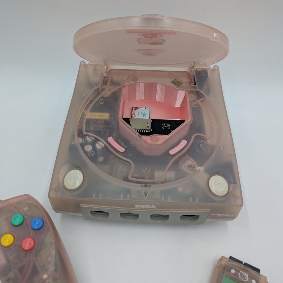 Refurbished Hello Kitty Clear Pink Dreamcast (VA1) Bundle - GDEMU 5.20v, 128GB