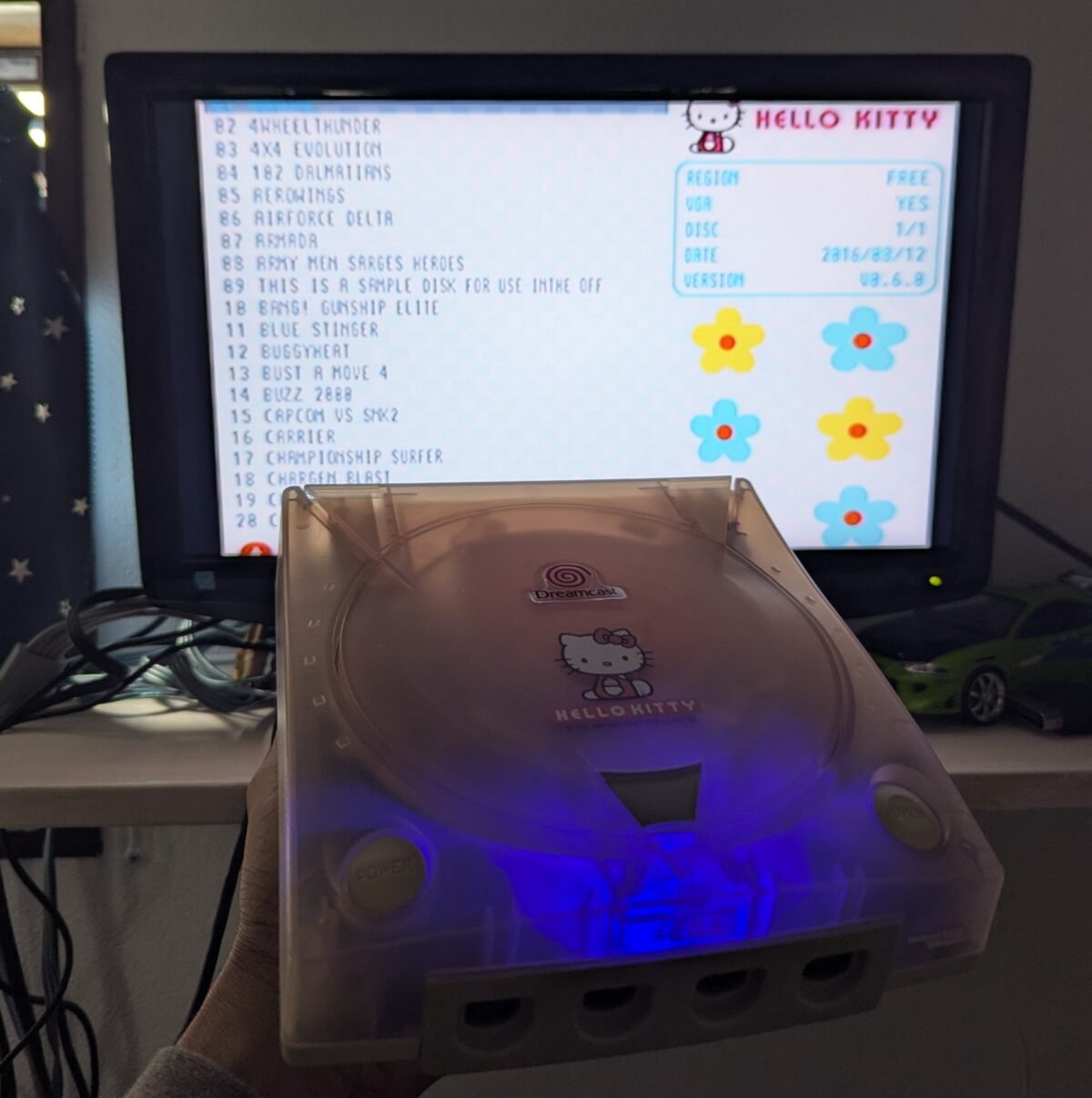 Refurbished Hello Kitty Clear Pink Dreamcast (VA1) Bundle - GDEMU 5.20v, 128GB