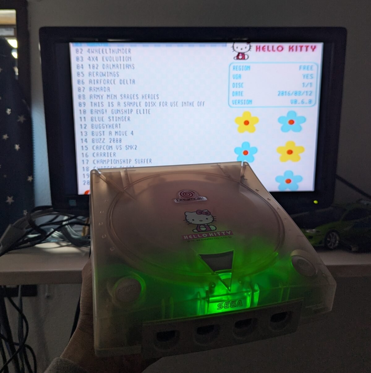 Refurbished Hello Kitty Clear Pink Dreamcast (VA1) Bundle - GDEMU 5.20v, 128GB