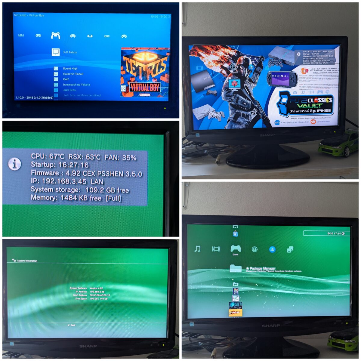 Refurbished Jailbroken PS3 Slim 160GB, 4.92 HEN