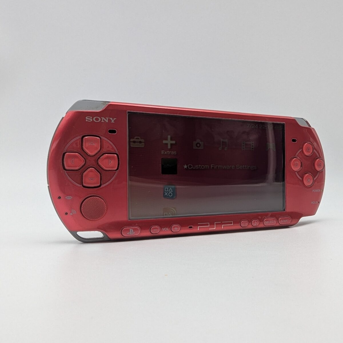 CIB Modded Sony PSP 3000 Radiant Red, 32GB, 6.61 ARK-5 CFW, Plug and Play