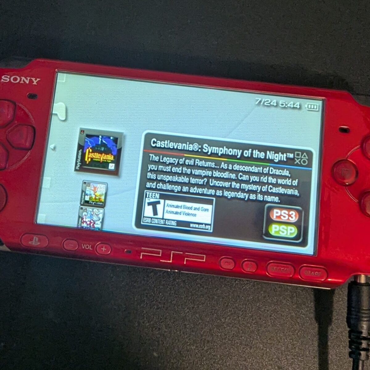CIB Modded Sony PSP 3000 Radiant Red, 32GB, 6.61 ARK-5 CFW, Plug and Play