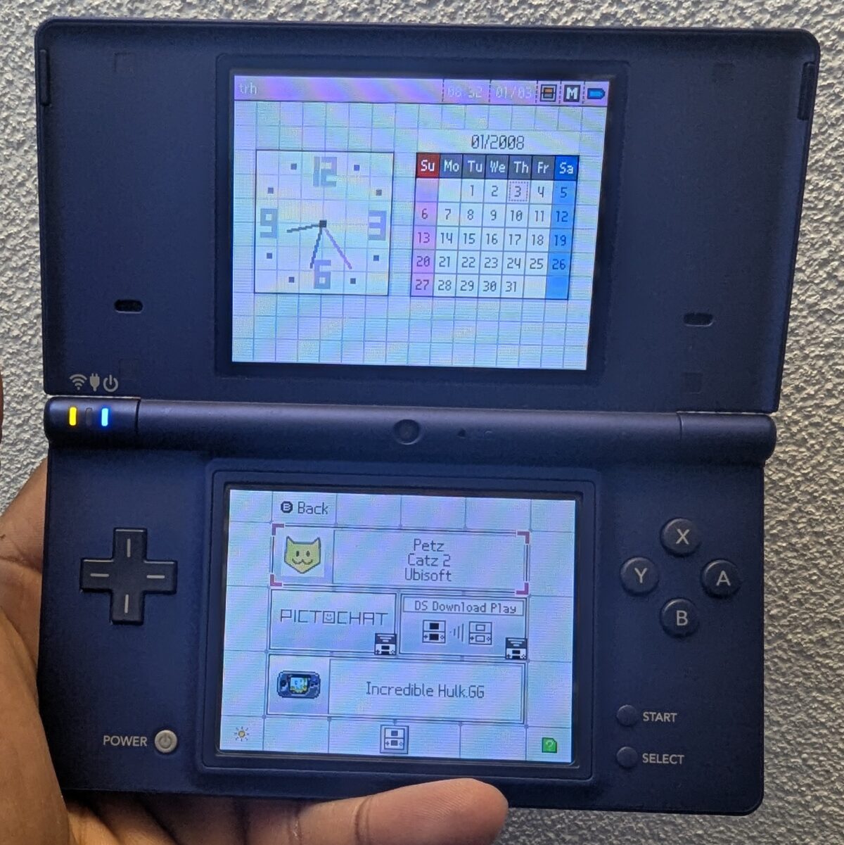 Modded Metallic Blue Nintendo DSi, Twilight Menu++, 32GB, Region Free