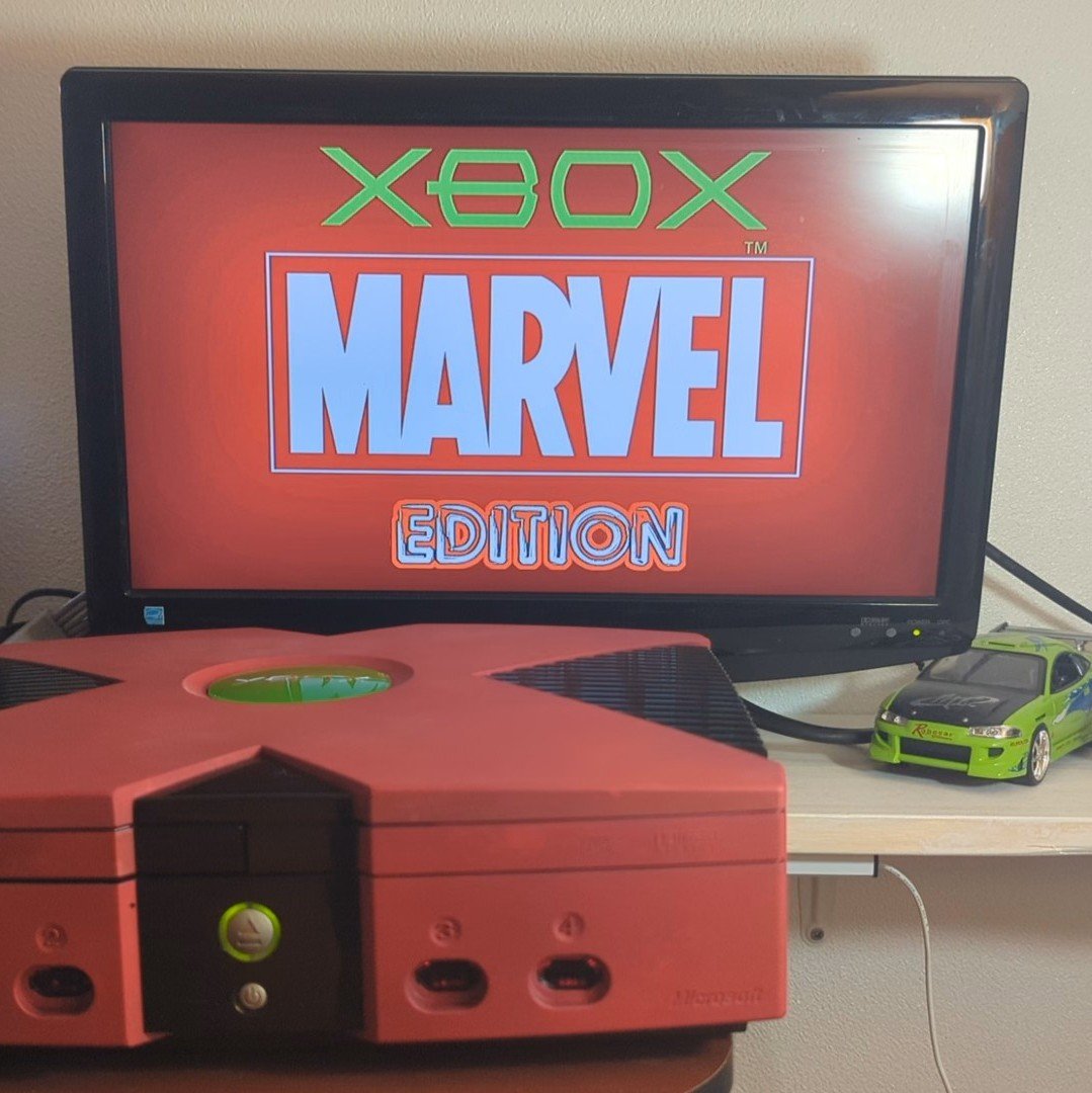 Refurbished Modded Original Xbox, Red Splatter Custom Paint, 2TB HDD, Cerbios