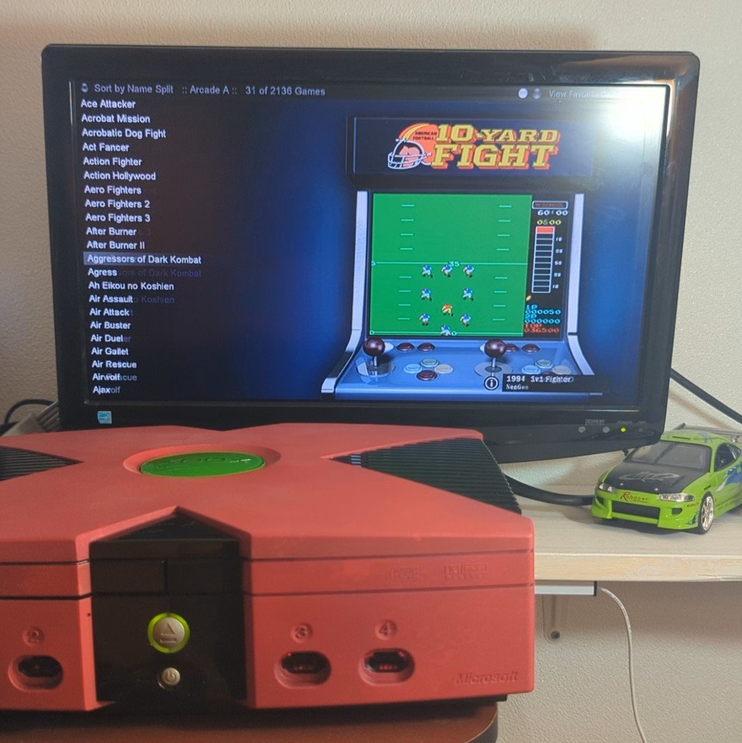 Refurbished Modded Original Xbox, Red Splatter Custom Paint, 2TB HDD, Cerbios