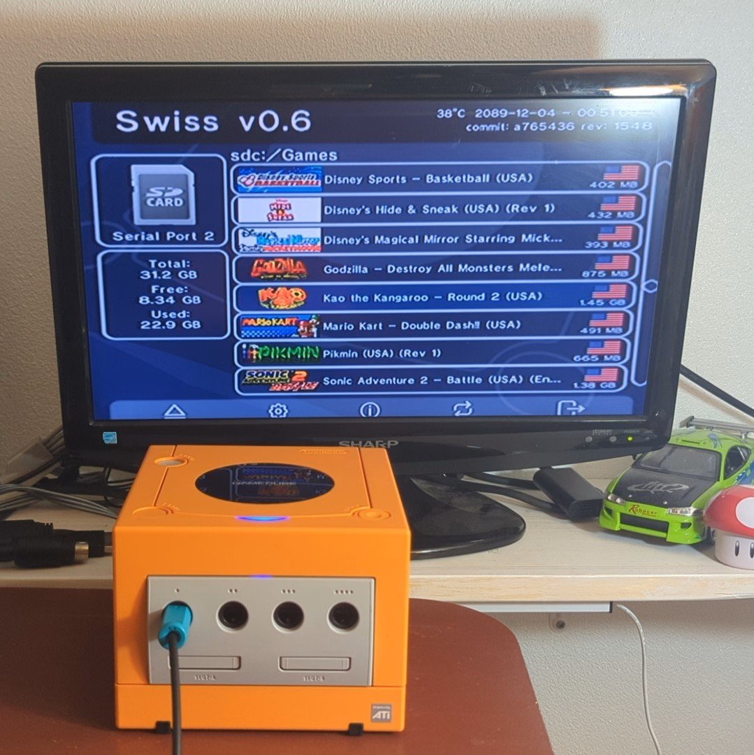 Refurbished Picoboot Modded Orange Spice GameCube, DOL-001, 64GB