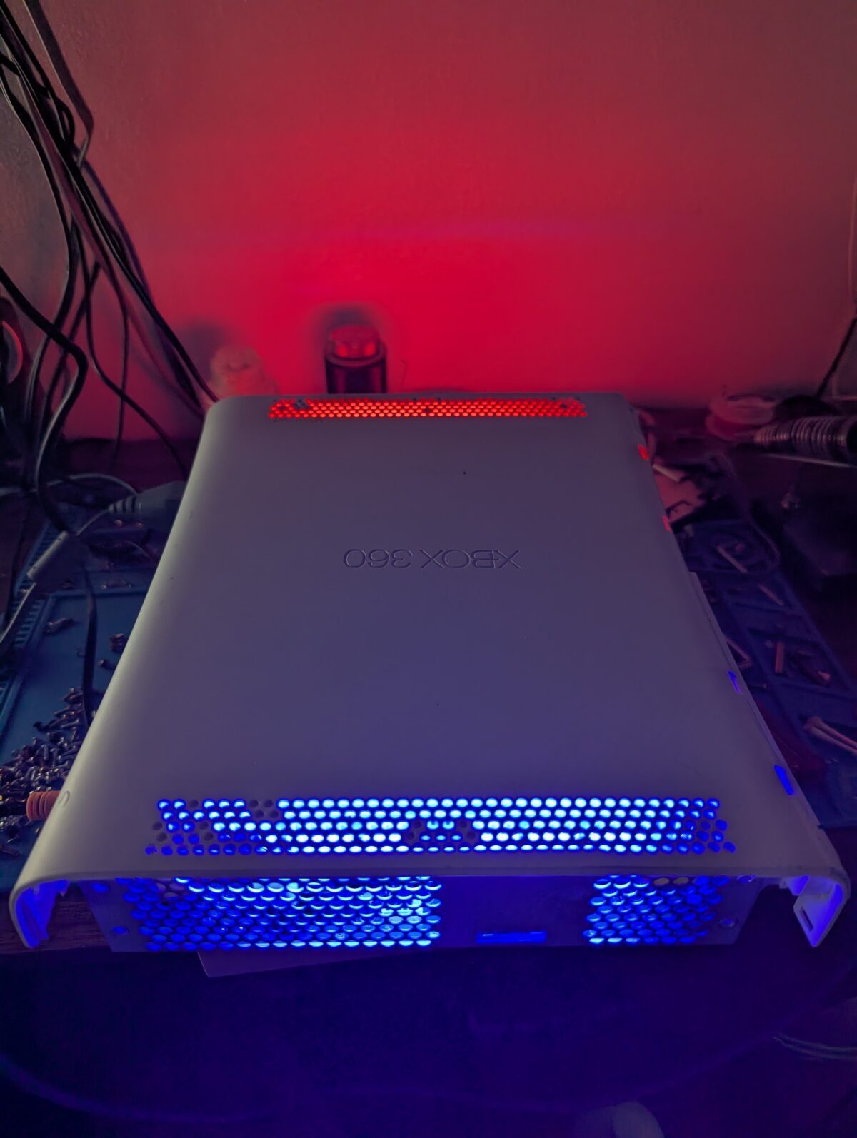 Refurbished White Xbox 360 Phat RGH Console, Jasper, 120GB HDD, Blue & Red LEDs